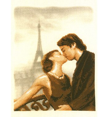 Поцелуй в Париже (pn). Вышивка нитками > Vervaco > Люди. A Paris Kiss